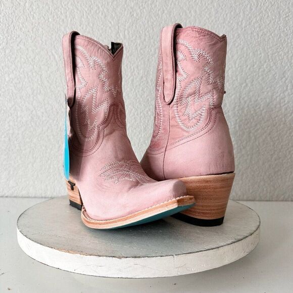 Lane Boots Shoes - New Lane SMOKESHOW Pink Cowboy Boots Womens 6.5 Leather Snip Toe Short Bootie